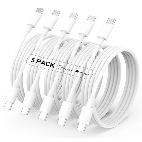 (PACK OF 5) Hyper Fast 120W Type-C Fast Charging Cables 6ft